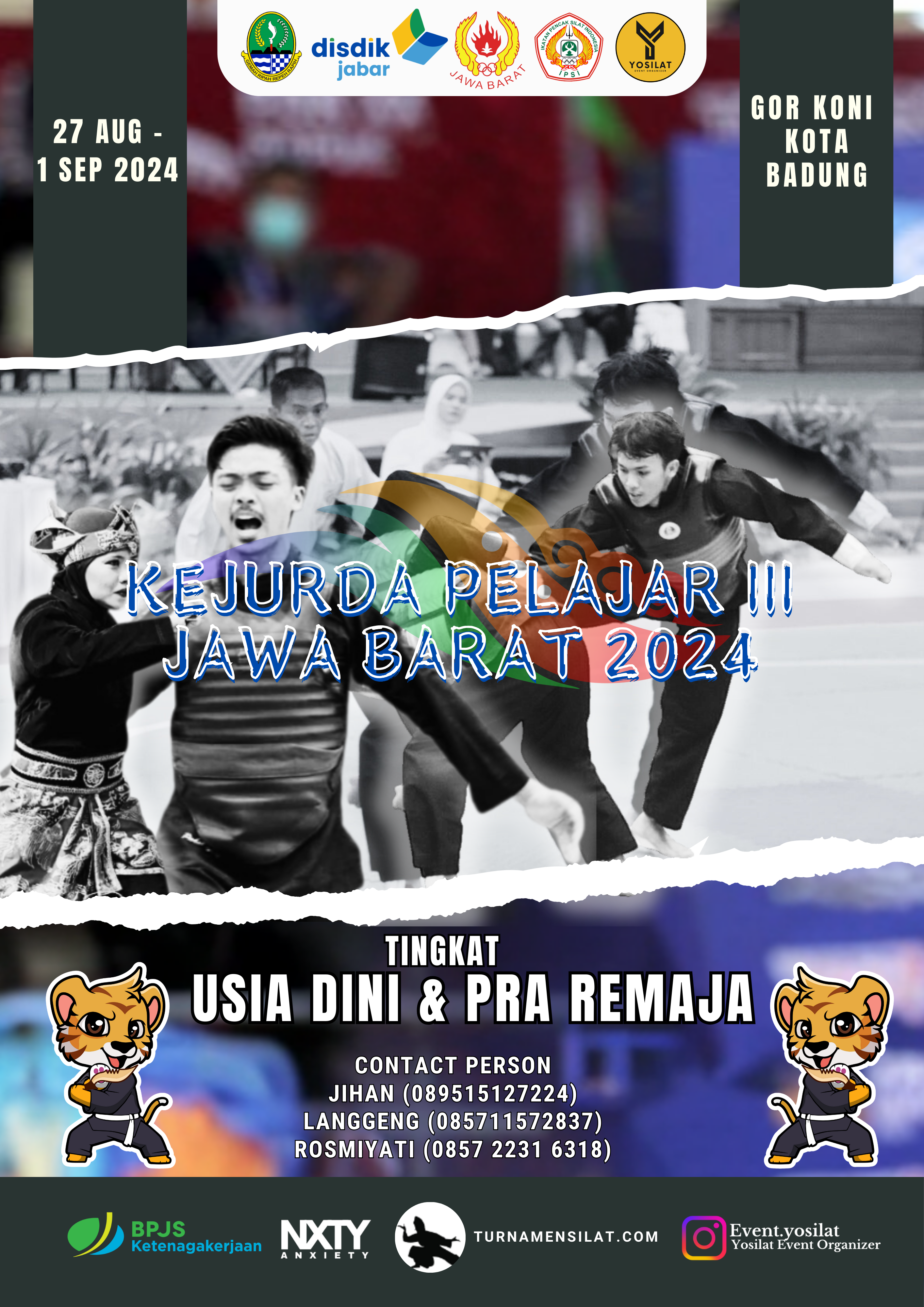 Flyer KEJUARAAN DAERAH PELAJAR USIA DINI DAN PRA REMAJA  JAWA BARAT 2024